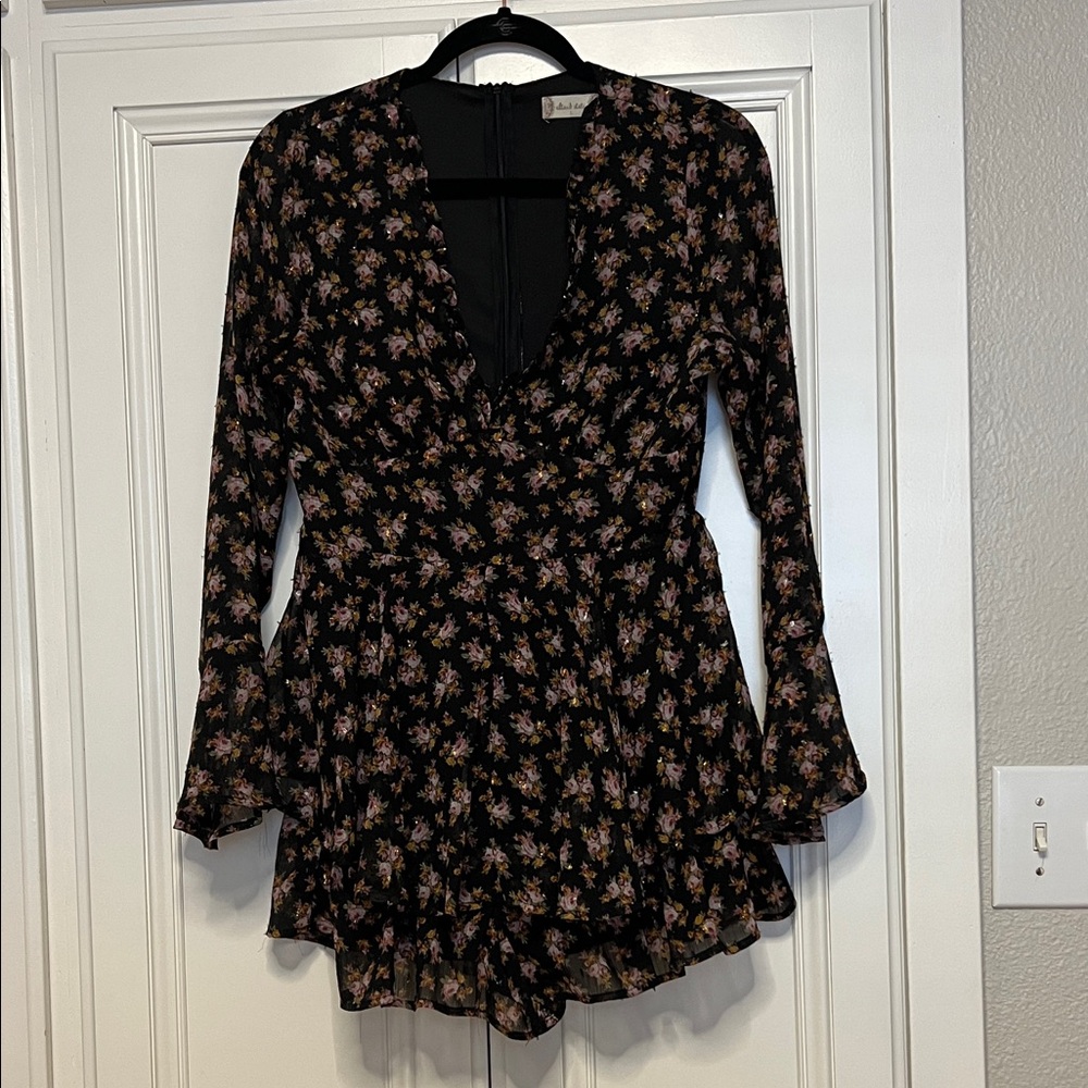 Altar’d State Floral Black Romper